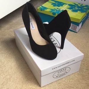 Black suede heels